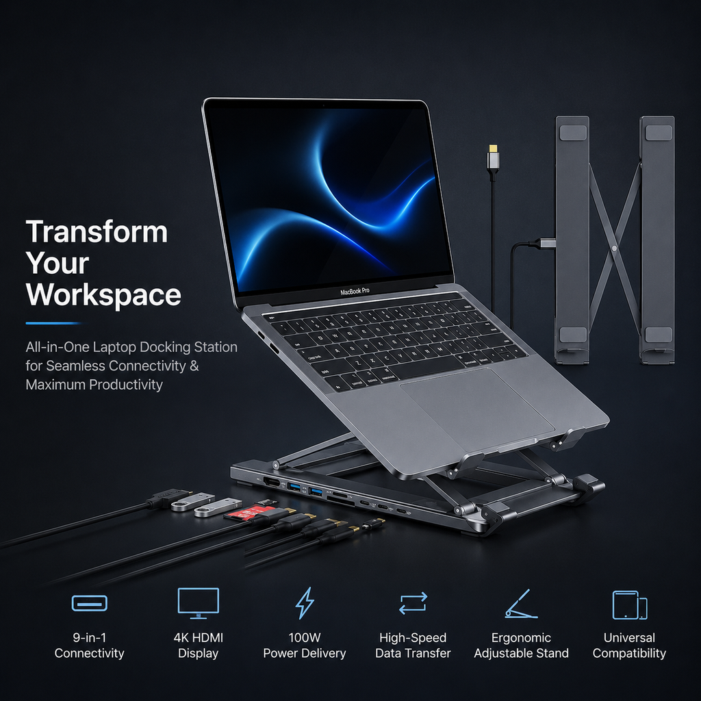 USB Laptop Docking Station Stand