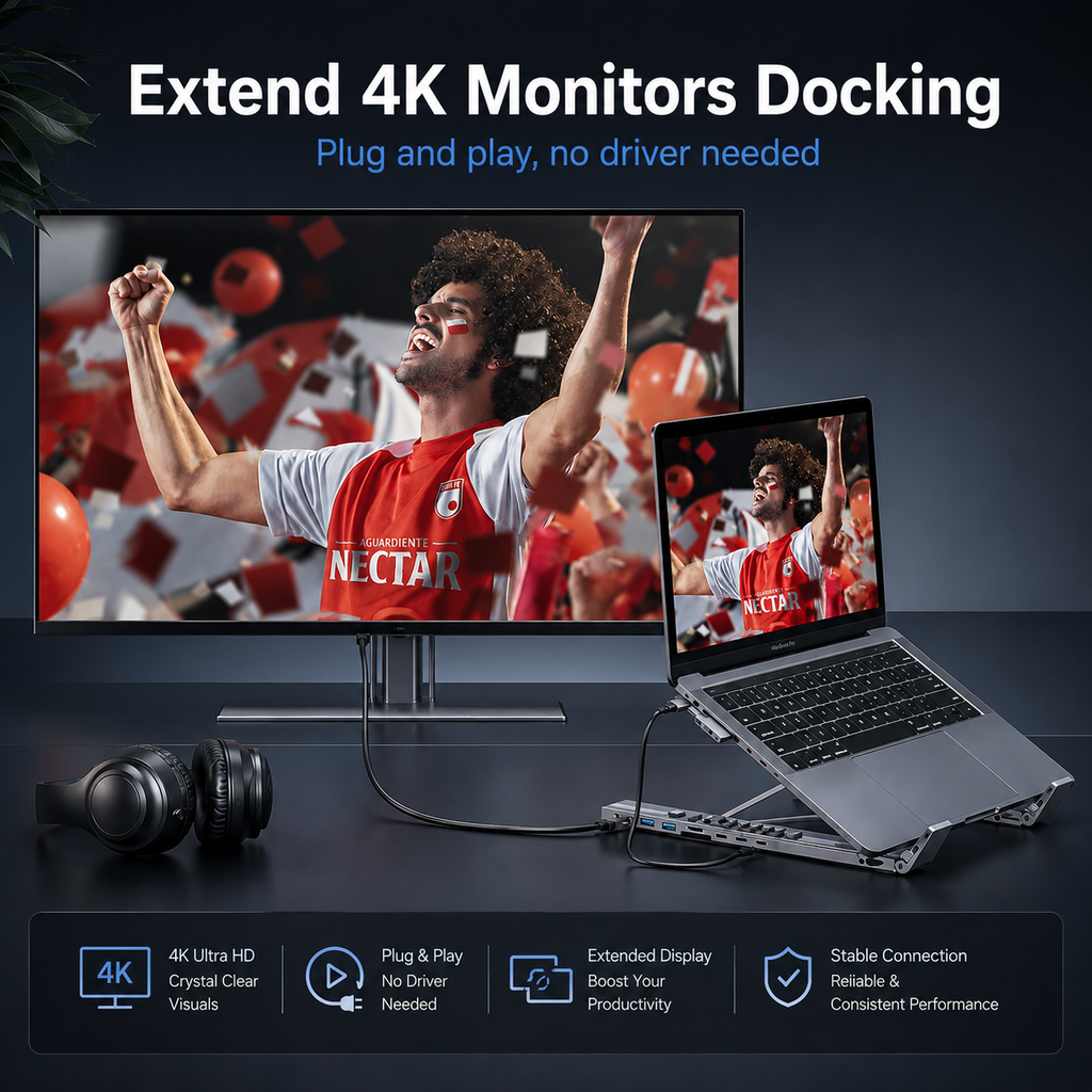 USB Laptop Docking Station Stand