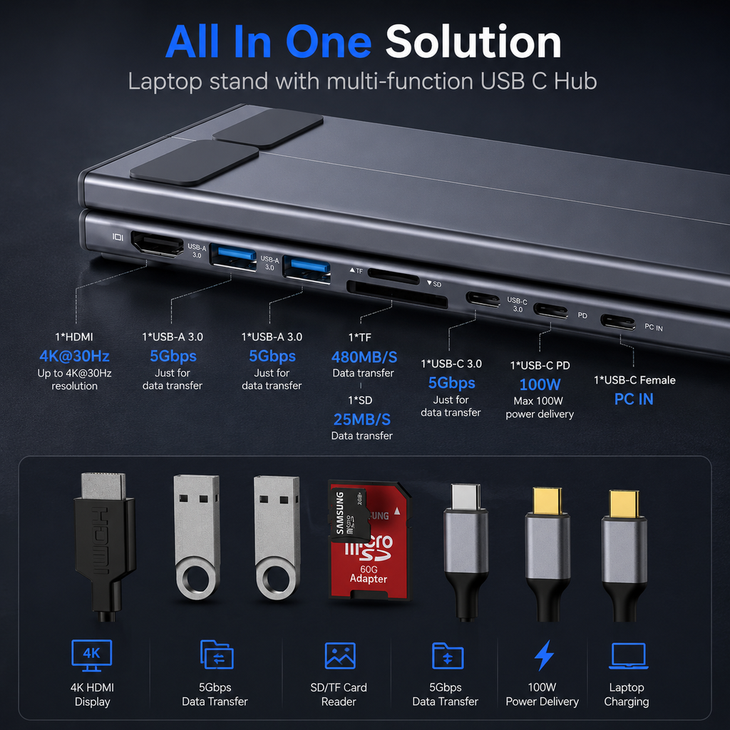 USB Laptop Docking Station Stand